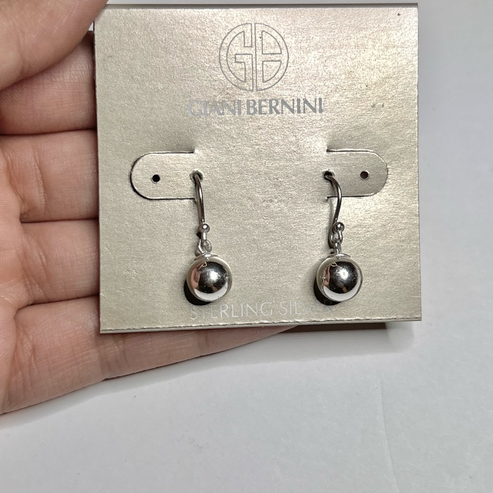 Giani Bernini Pearl Ball Drop Silver Earrings
